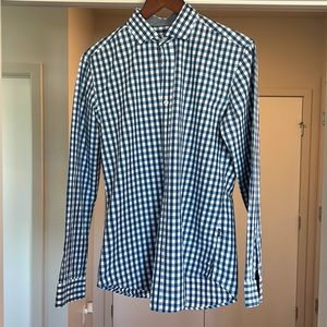 Hugo Boss button down plaid woven